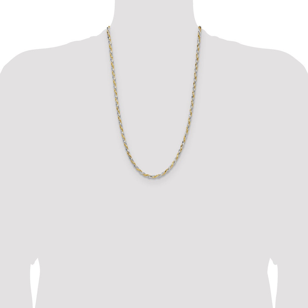 Sterling Silver And Vermeil 3.5mm Diamond-cut Rope Chain