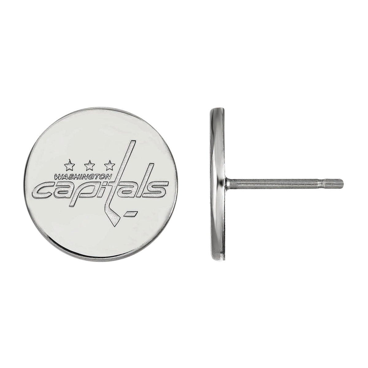 LogoArt Sterling Silver Washington Capitals Small Disc Earrings