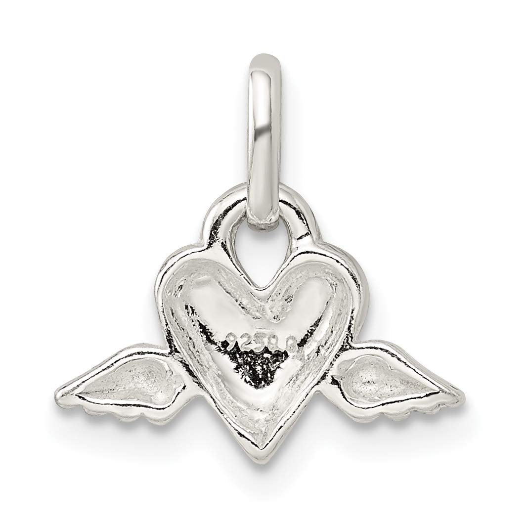 Sterling Silver Heart w/Wings Charm