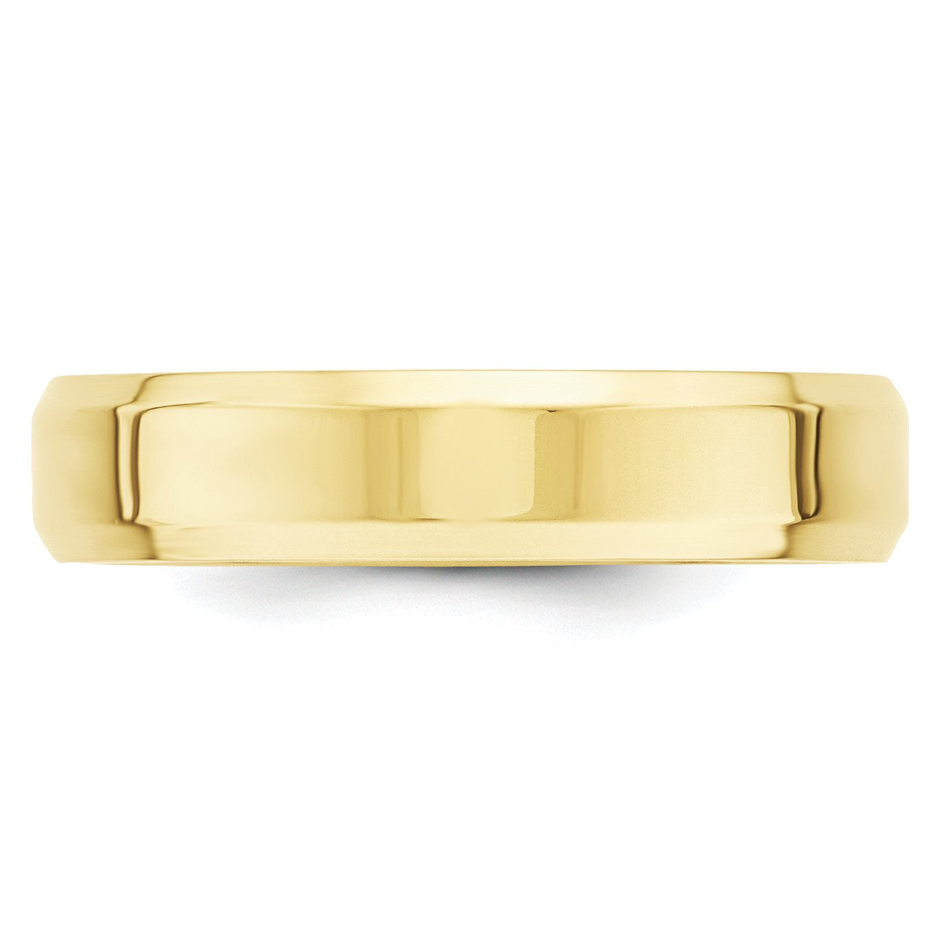 10k Yellow Gold 5mm Beveled Edge Comfort Fit Wedding Band Size 8.5