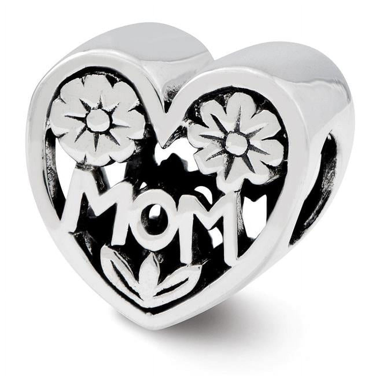 Sterling Silver Reflections Mom Heart Bead