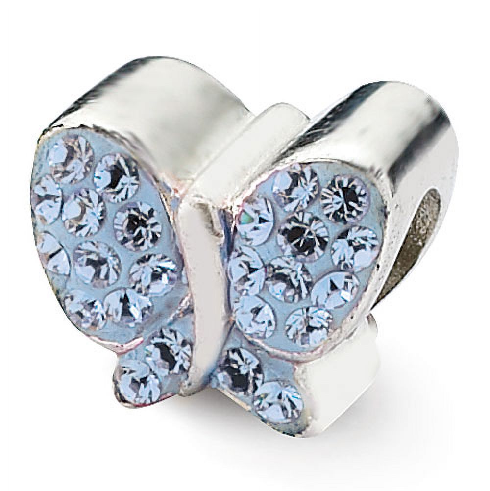 Sterling Silver Reflections Blue Preciosa Crystal Butterfly Bead