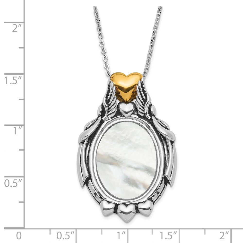 Sentimental Expressions Sterling Silver & Gold-plated Polished & Antiqued My Special Angels Mother of Pearl Necklace