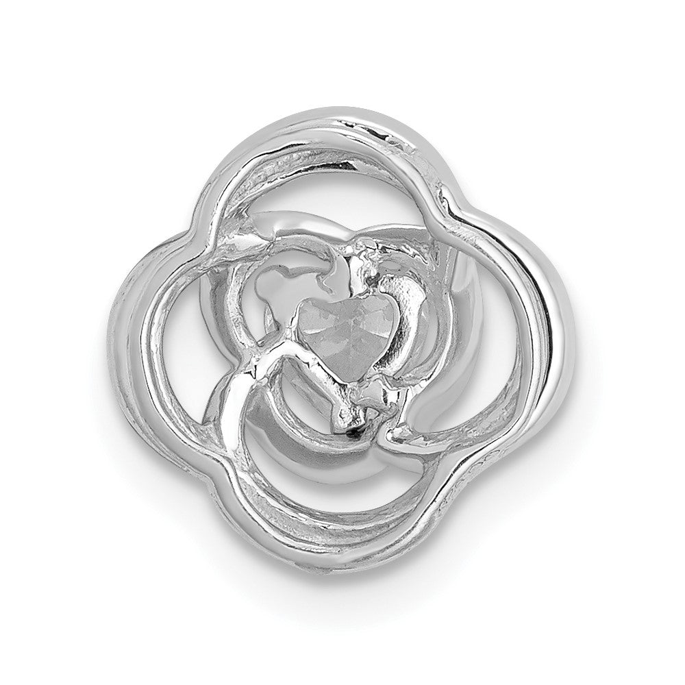14k White Gold 1/4 carat Lab Grown Diamond VS/SI+ G+ Flower Chain Slide Pendant