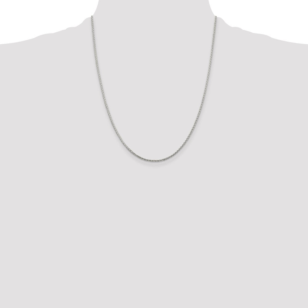 Sterling Silver 1.45mm Diamond-cut Round Spiga Chain w/4in ext.