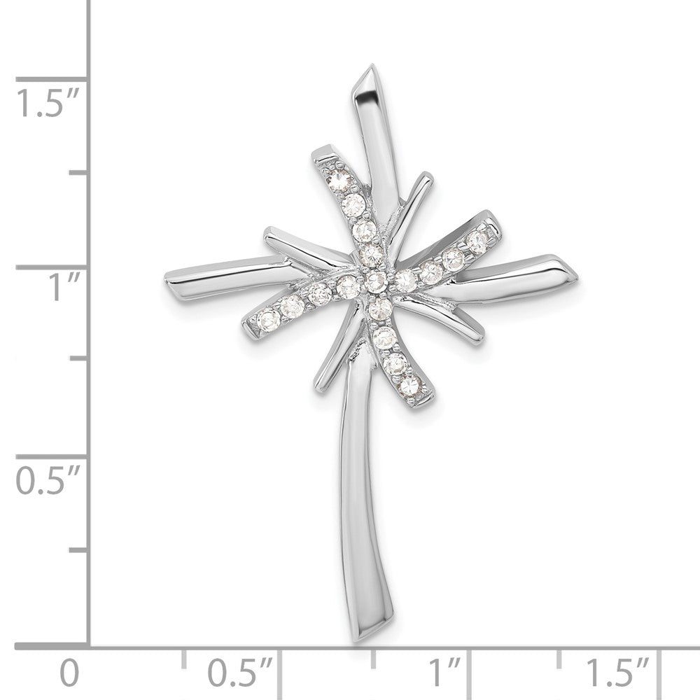 Sterling Silver CZ Cross Pendant