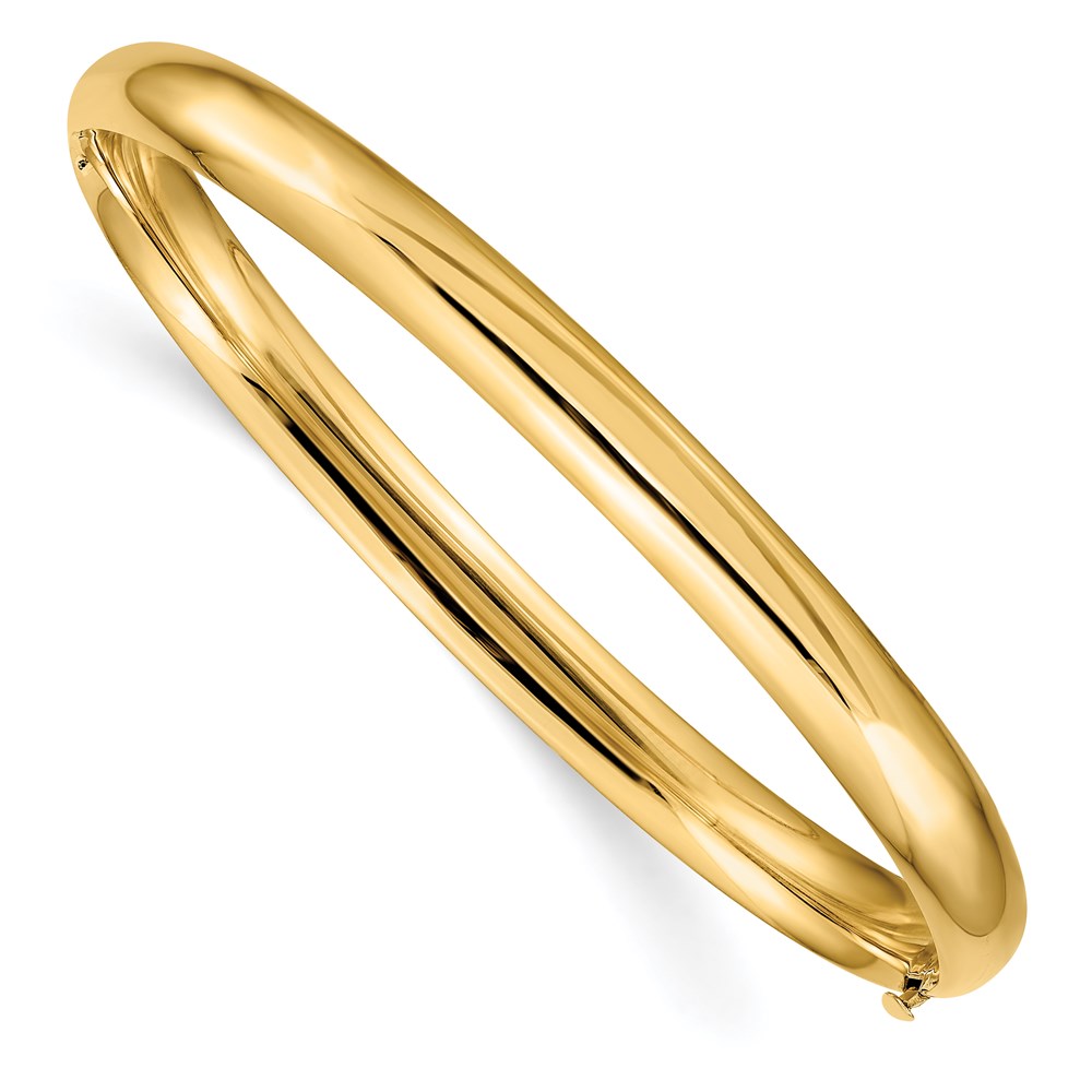 14k 4/16 High Polished Hinged Bangle Bracelet 7 inches