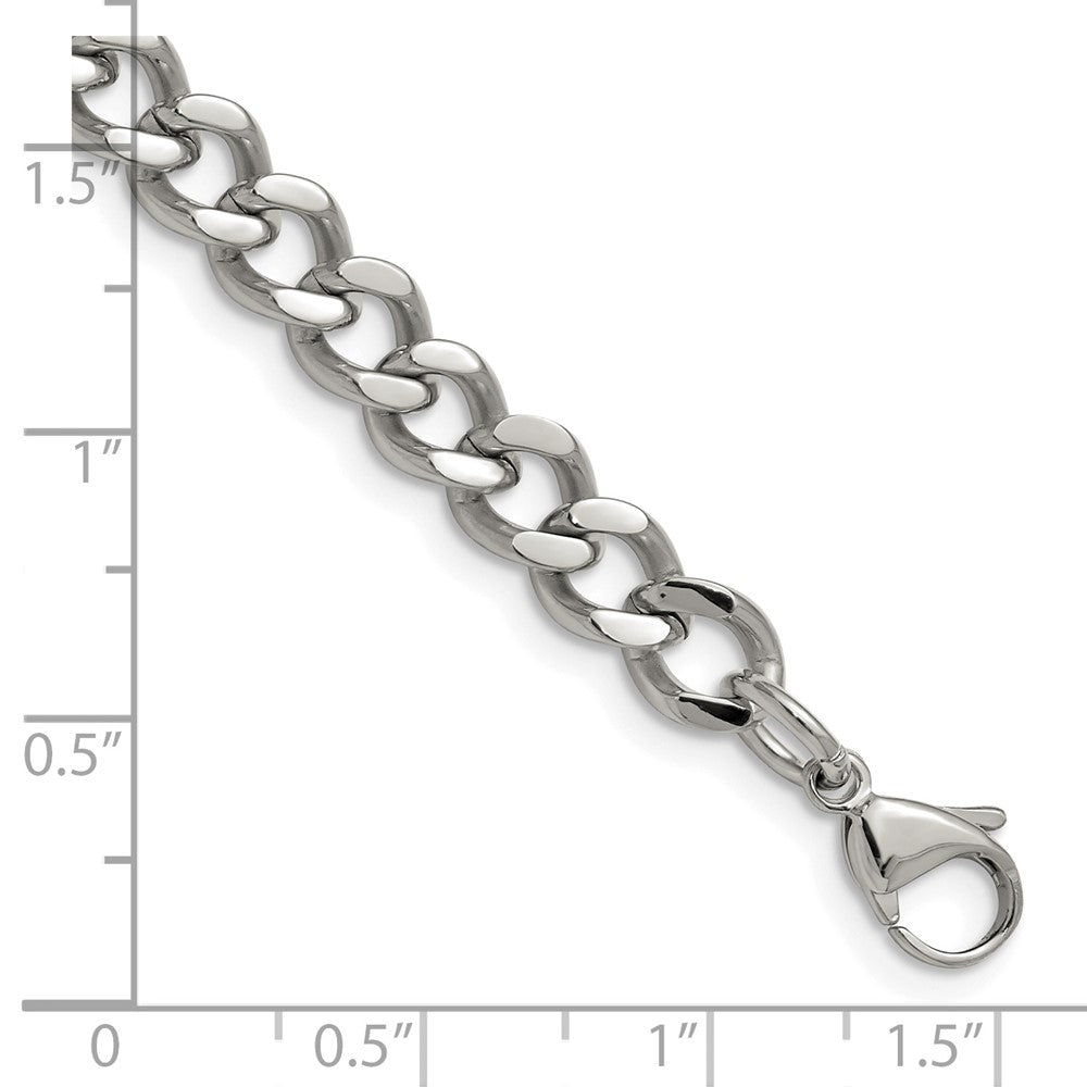 Stainless Steel Polished 7.5mm 8in Curb Chain 8 inches
