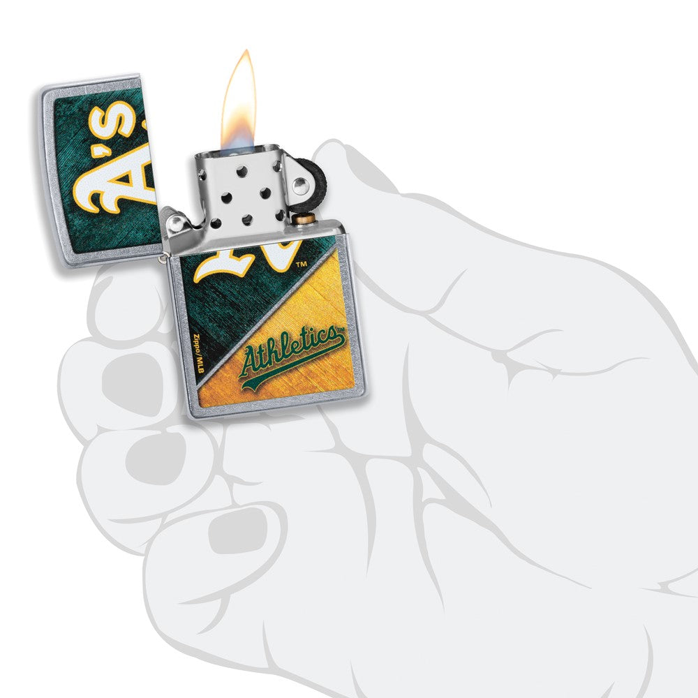 Zippo Street Chrome Oakland Athletics Color Image MLB Lighter