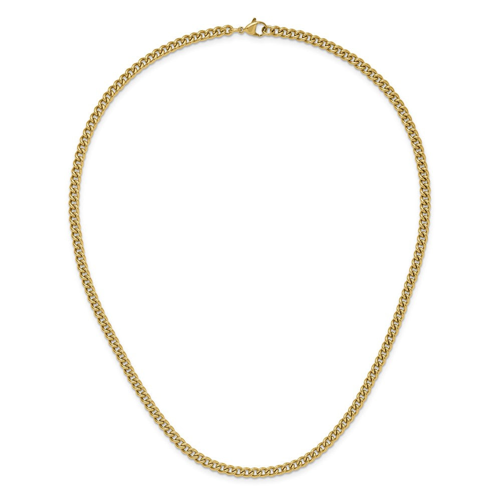 Chisel Stainless Steel Polished Yellow IP-plated 4.5mm 20 inch Round Curb Chain
