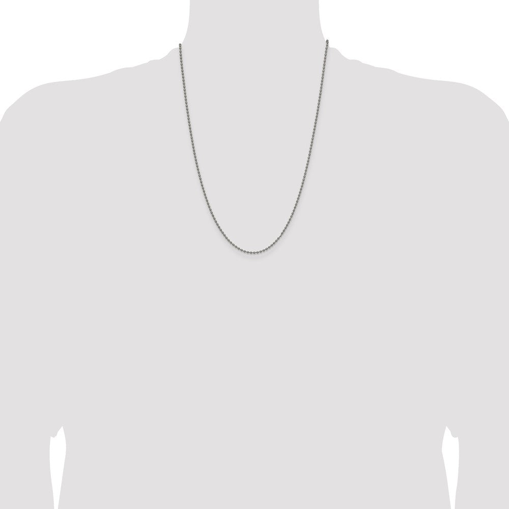 Titanium Polished 2.00mm 24in Ball Chain