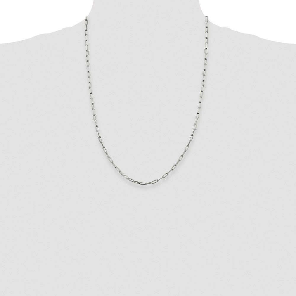 Sterling Silver Rhodium-plated 3.25mm Elongated Open Link Chain