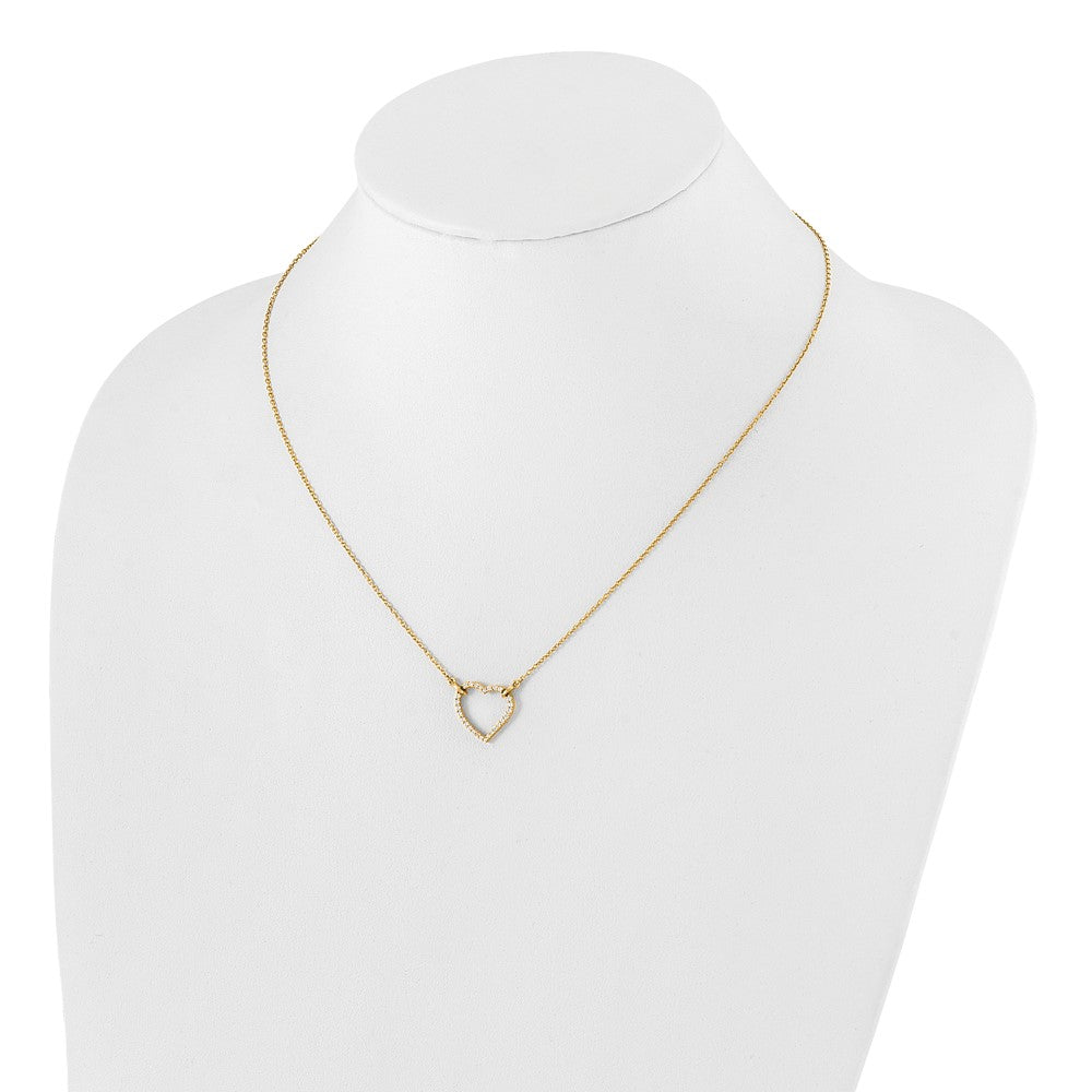 14k 1/5 carat Lab Grown Diamond VS/SI+ G+ 18 inch Heart Necklace