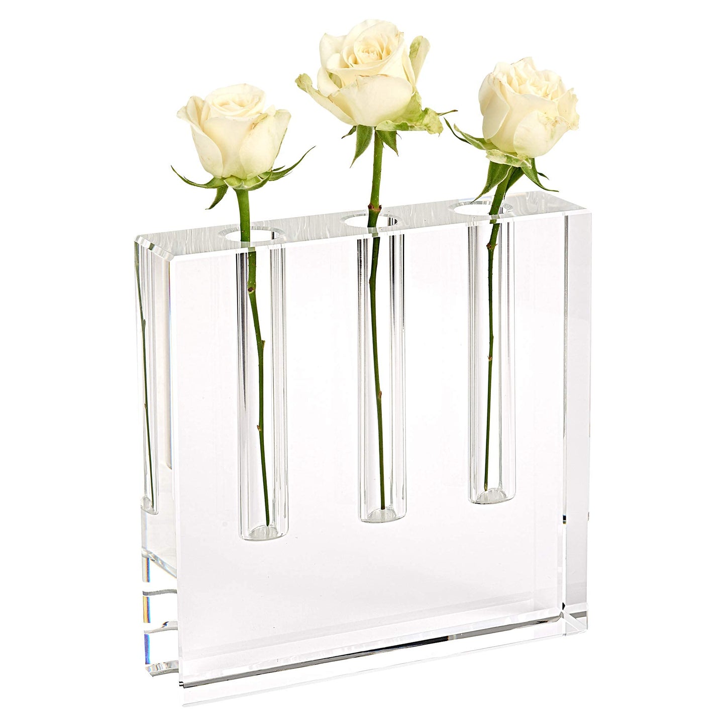 The New Triple Play Handcrafted Crystal Bud Vase 7 x 7 x 1.5
