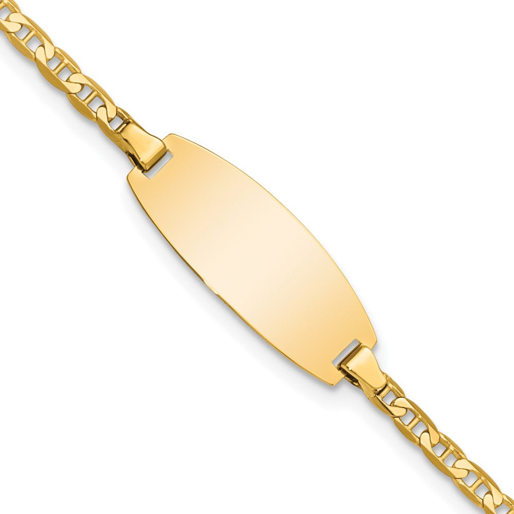 14k Oval Anchor ID Bracelet 6 inches