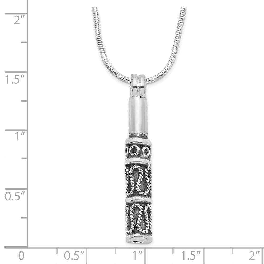 Sterling Silver Polished & Antiqued Fancy Necklace