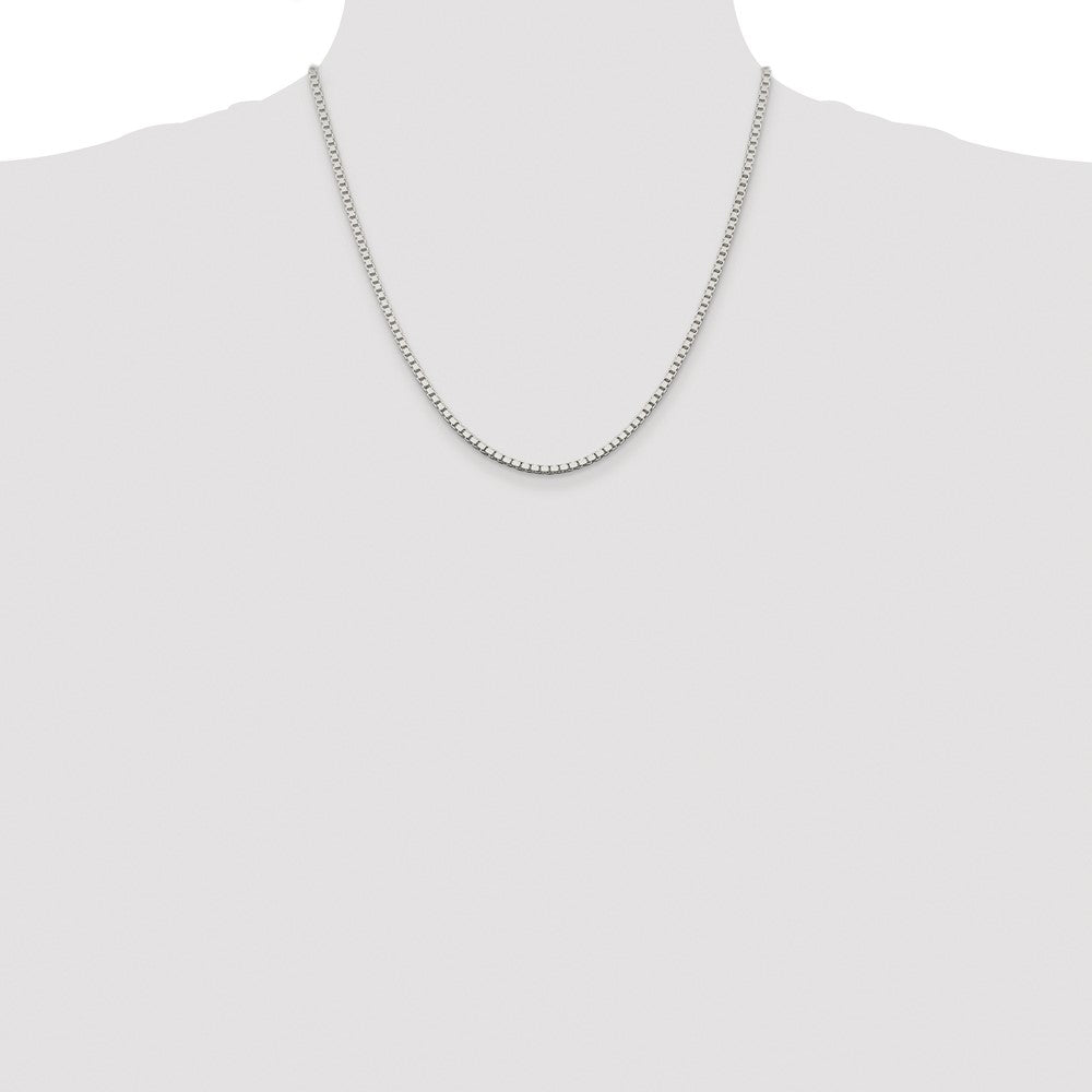 Sterling Silver Rhodium-plated 2.5mm Box Chain