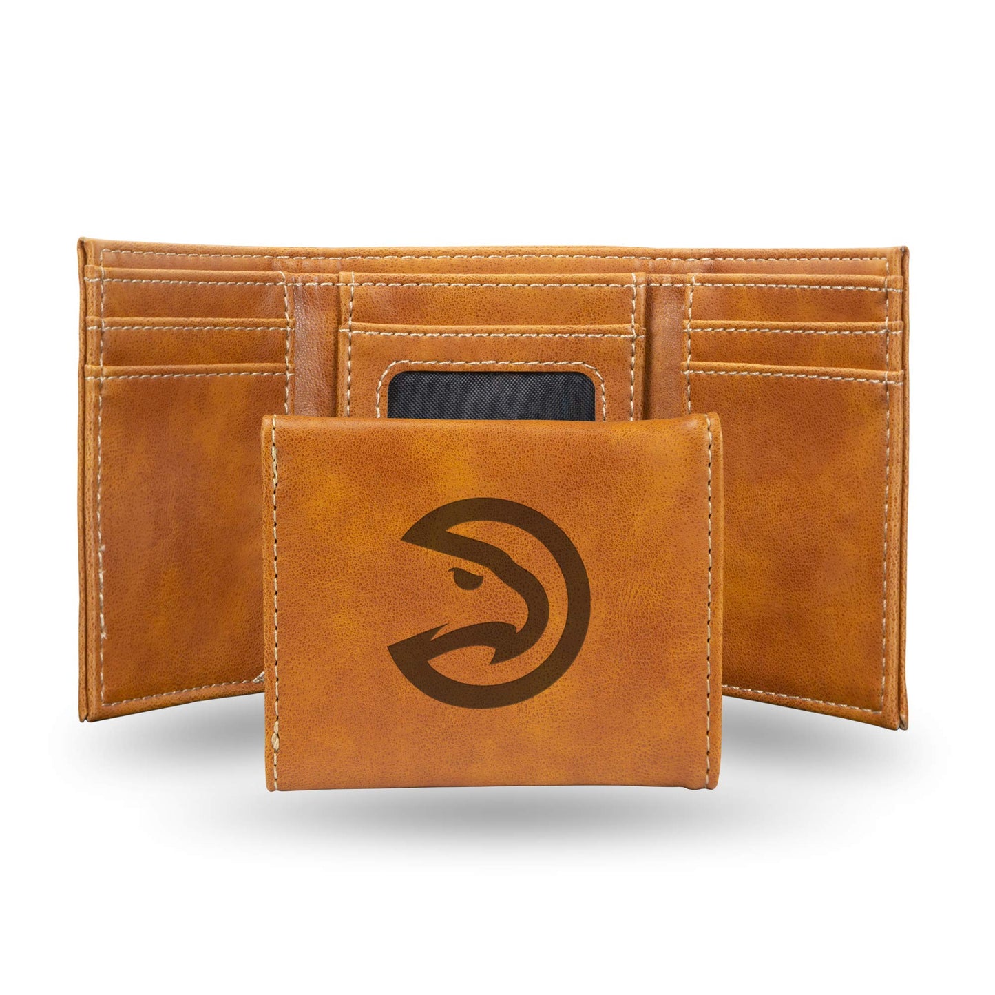 Basketball Rico Industries Atlanta Brown Laser Engraved Trifold Laser Engraved Tri-Fold Wallet - Men's Accessory