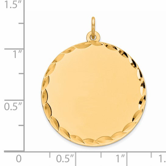Sterling Silver GP Engraveable Round Polished Disc Charm