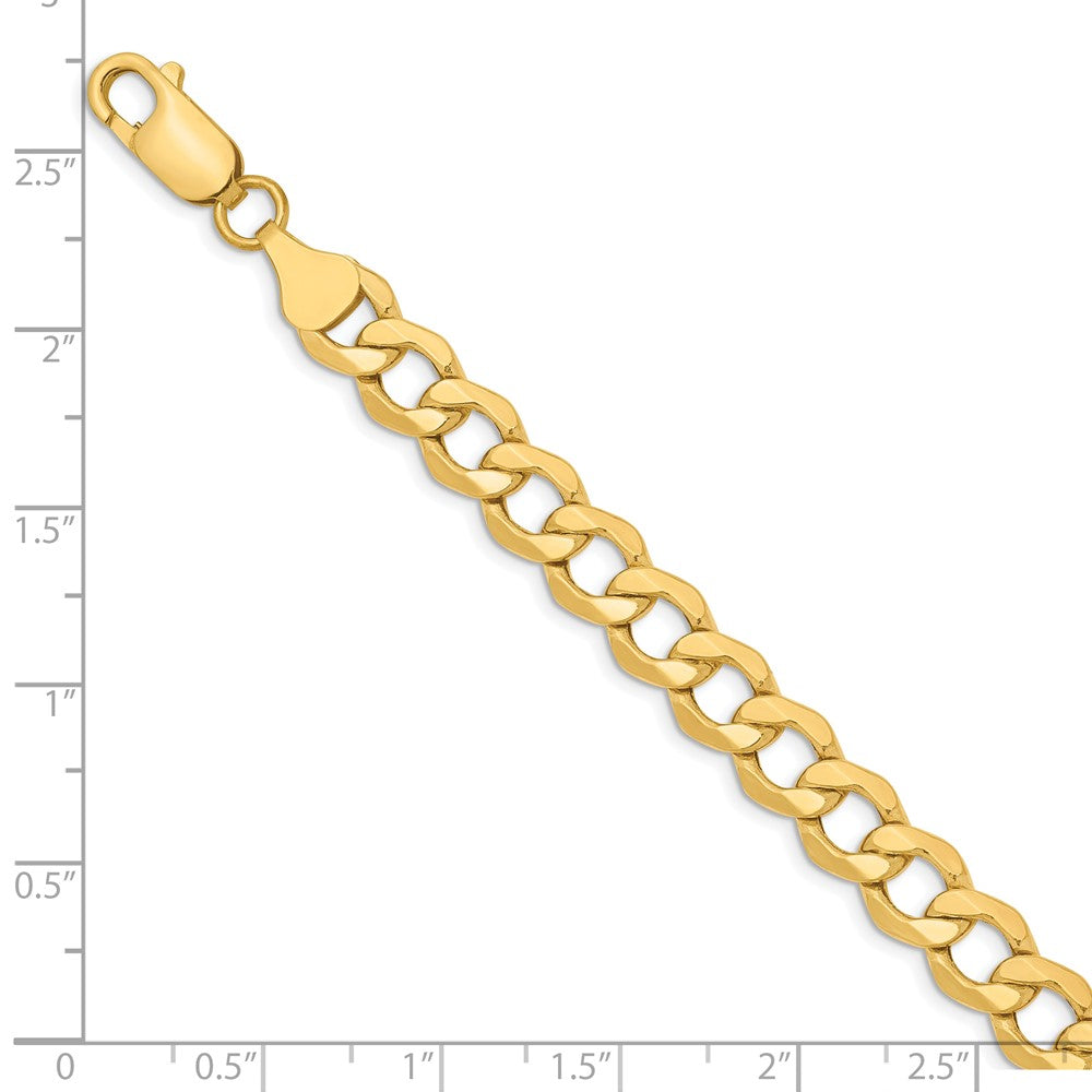 10K 7mm Semi-Solid Curb Chain 9 inches
