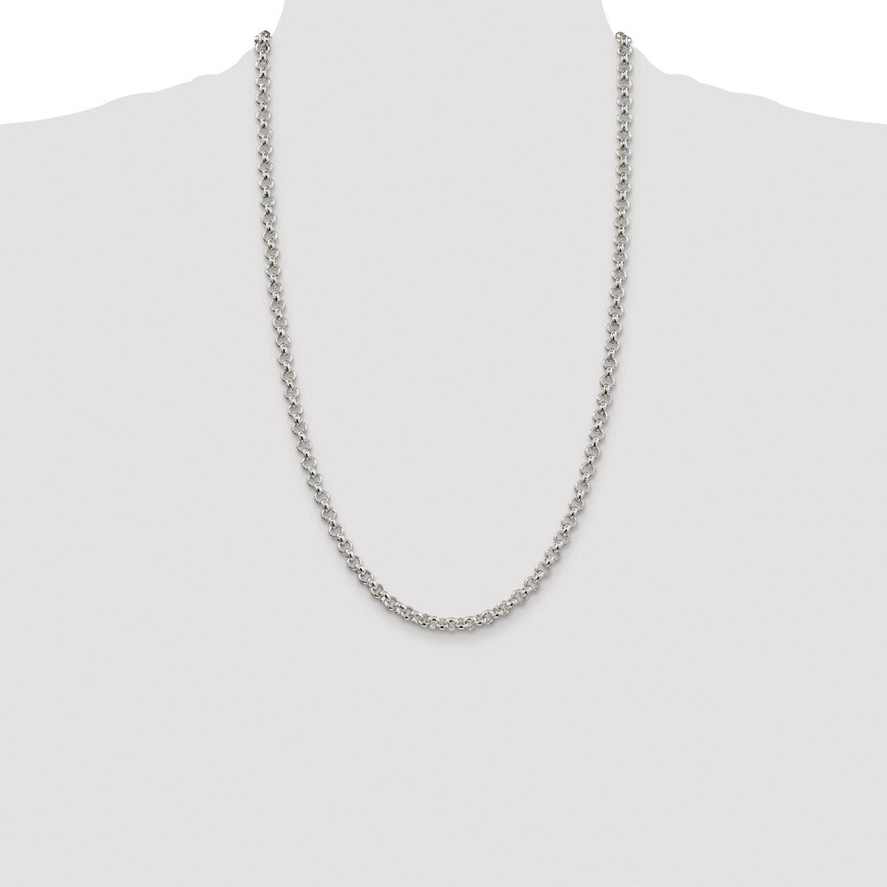Sterling Silver Rhodium-plated 5mm Rolo Chain