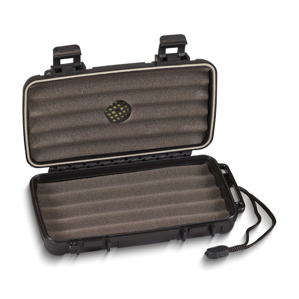 Lotus Watertight and Airtight Impact Resistant 5-Stick Travel Humidor with Built-in Foam Humidifier and Carry Strap