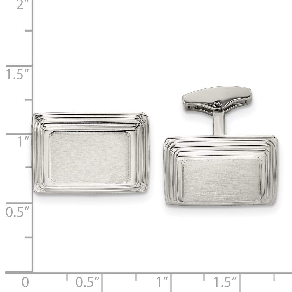 Stainless Steel Brushed and Polished Cuff Links
