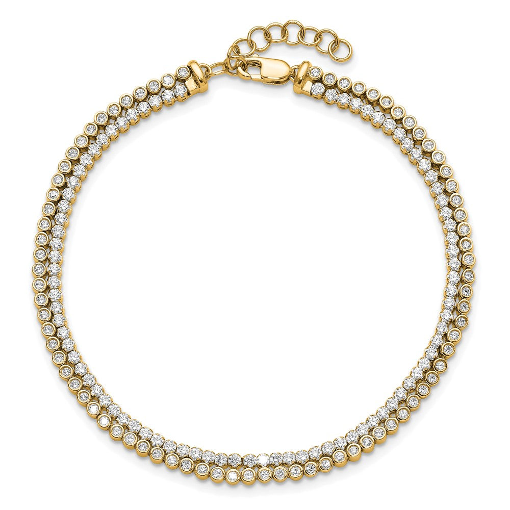 True Origin 14K Yellow Gold 2 7/8 carat Lab Grown Diamond VS+ F+ 7 in with 1 in extension Complete Bracelet