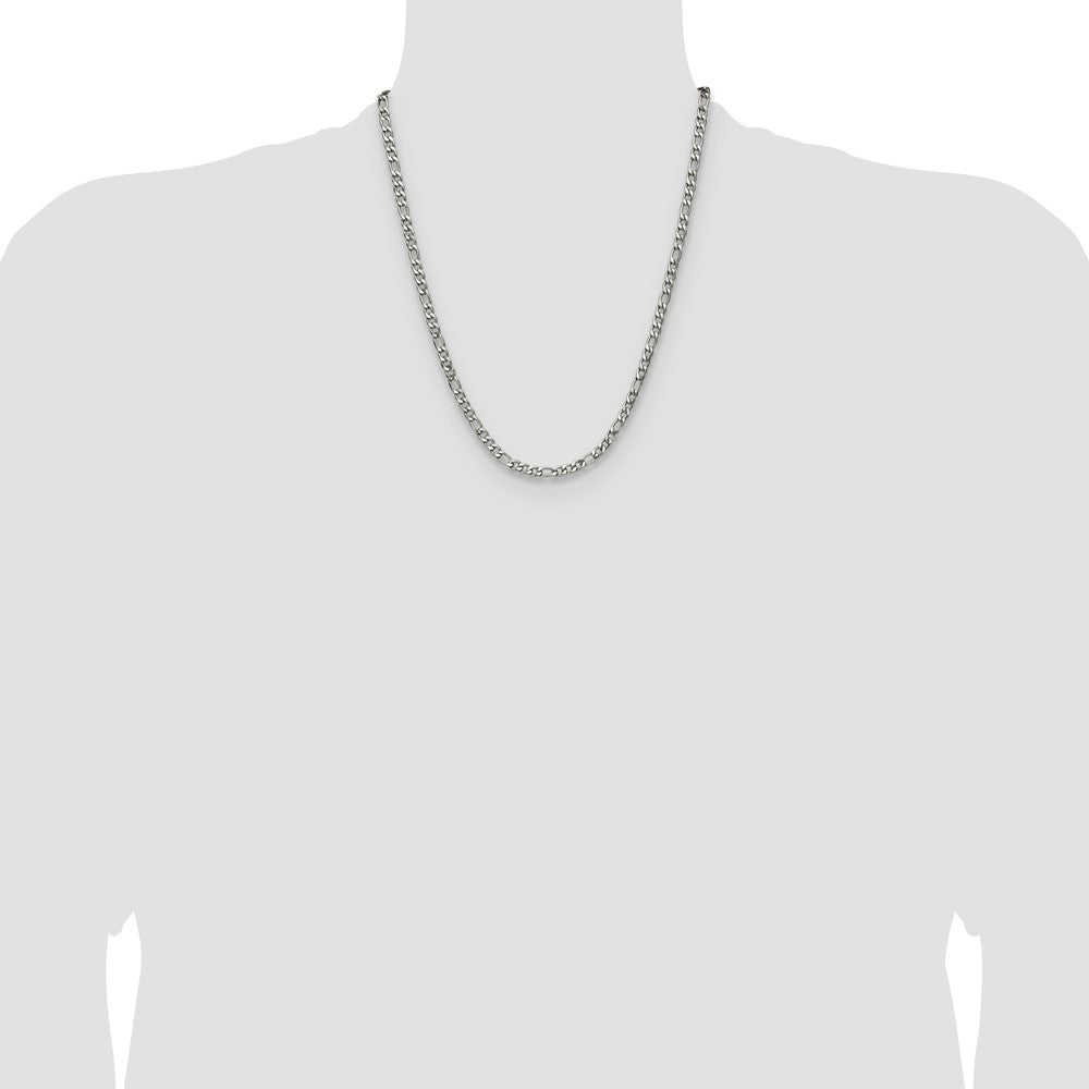 Chisel Stainless Steel Polished 4.5mm 22 inch Figaro Chain