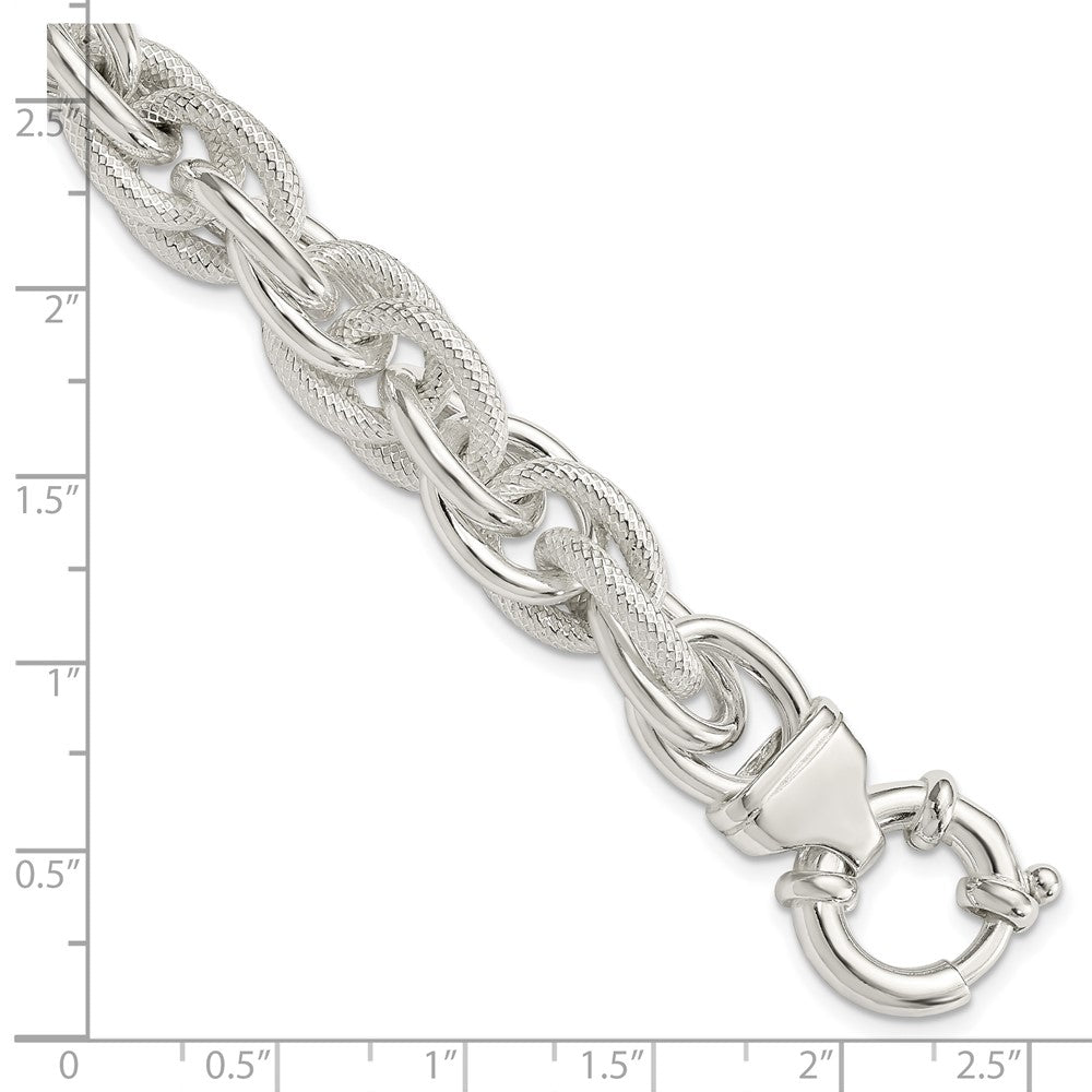 Sterling Silver Fancy Link Bracelet 7.75 inches