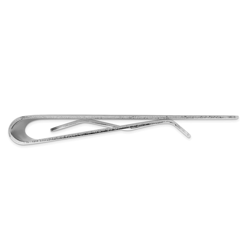 Rhodium-Plated Kelly Waters Engravable Grooved Starburst Money Clip