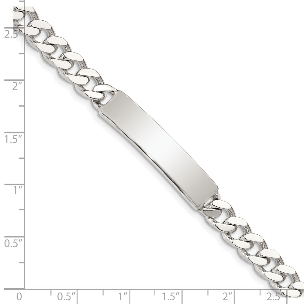 Sterling Silver Polished Engraveable Curb Link ID Bracelet 7 inches
