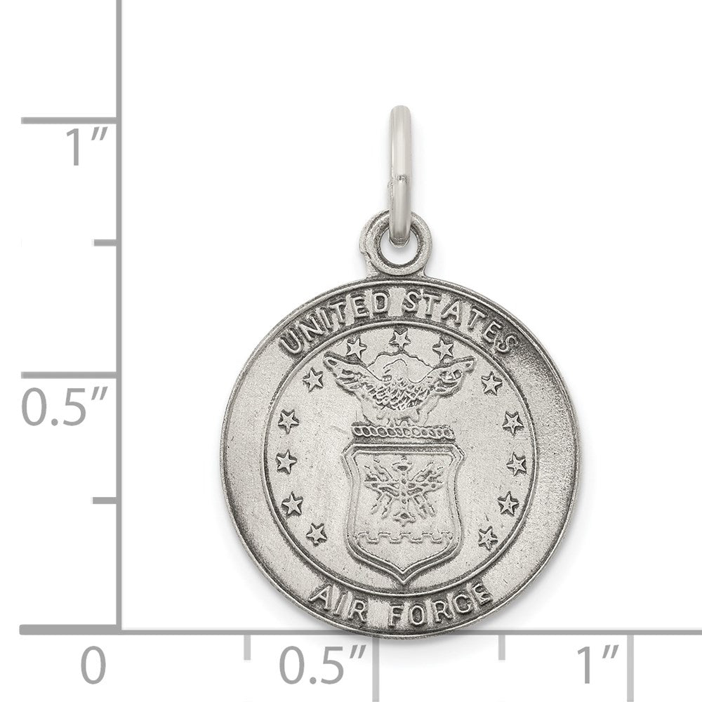 Sterling Silver Antiqued US Air Force Medal Charm