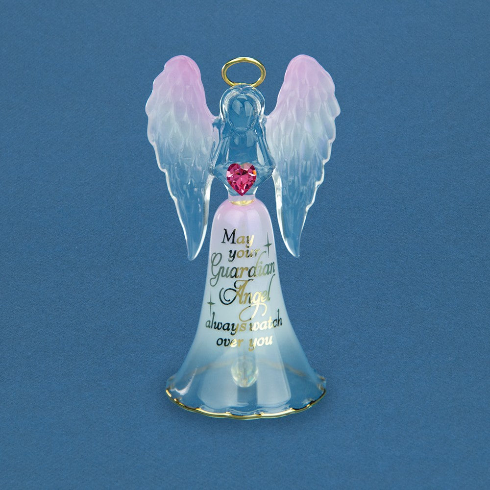 Glass Baron Guardian Angel Bell Handcrafted Glass Figurine