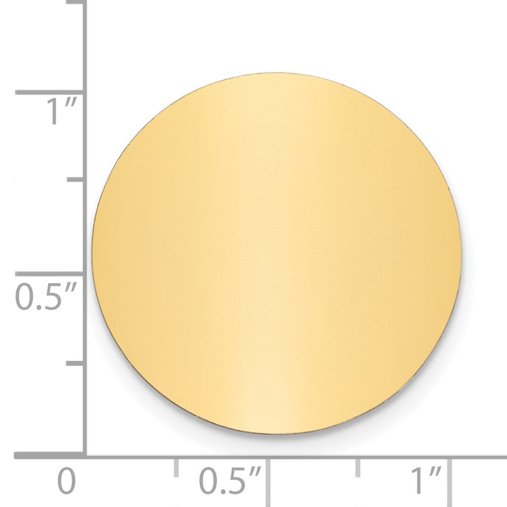 1 x 1 Round Polished Brass Plates-Set of 6