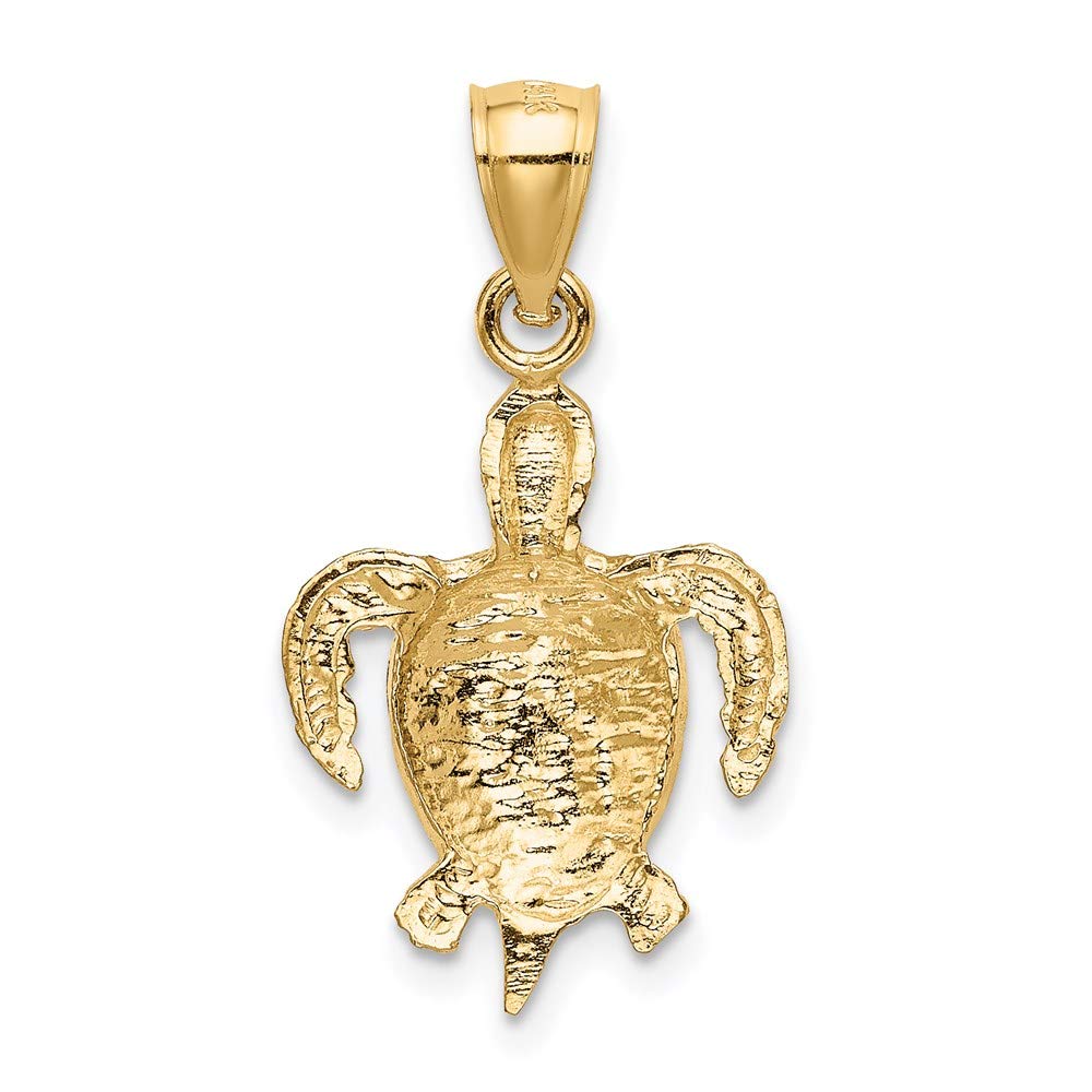 14K Turtle Pendant Yellow Gold