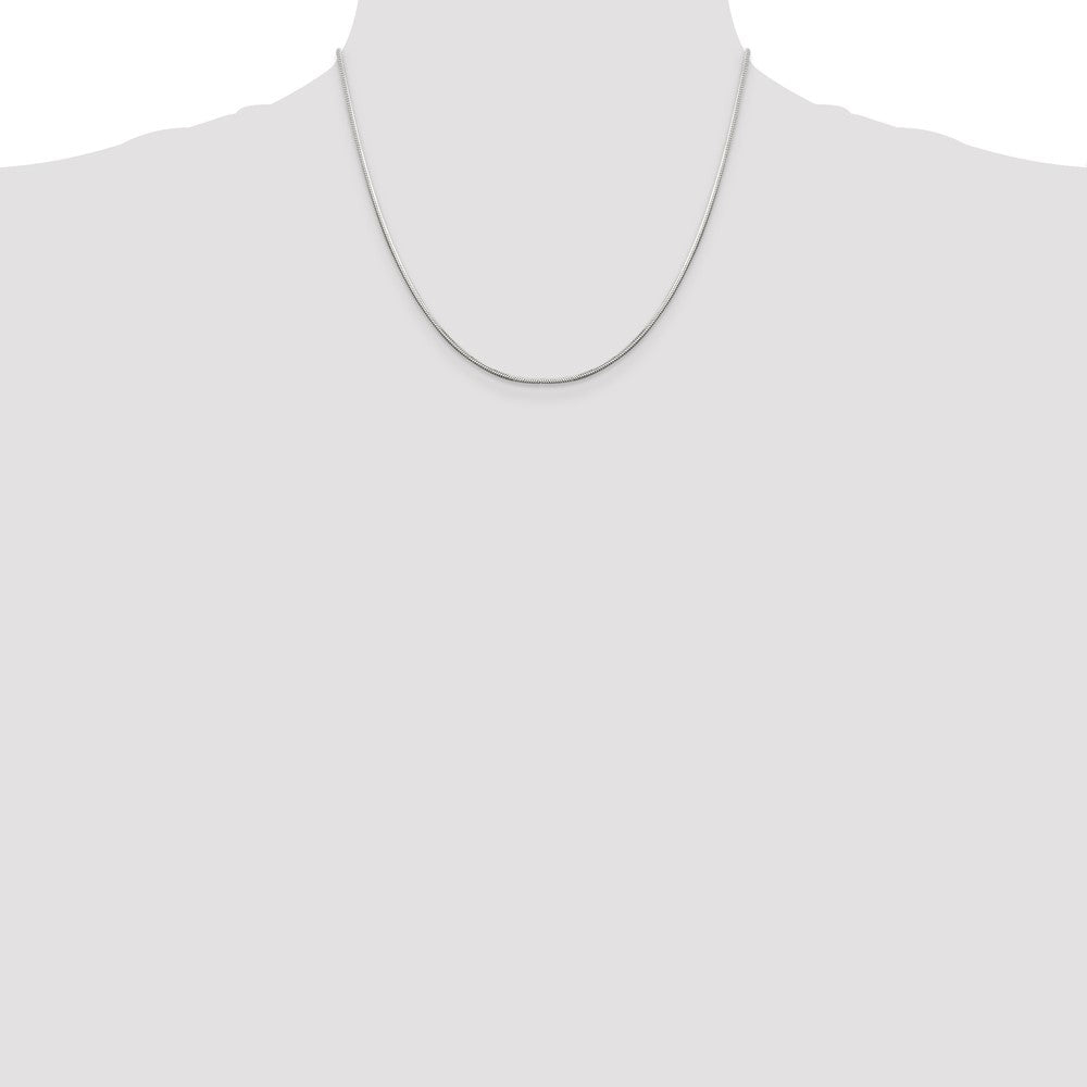 Sterling Silver 1.25mm Octagonal Snake Chain 18 Inches
