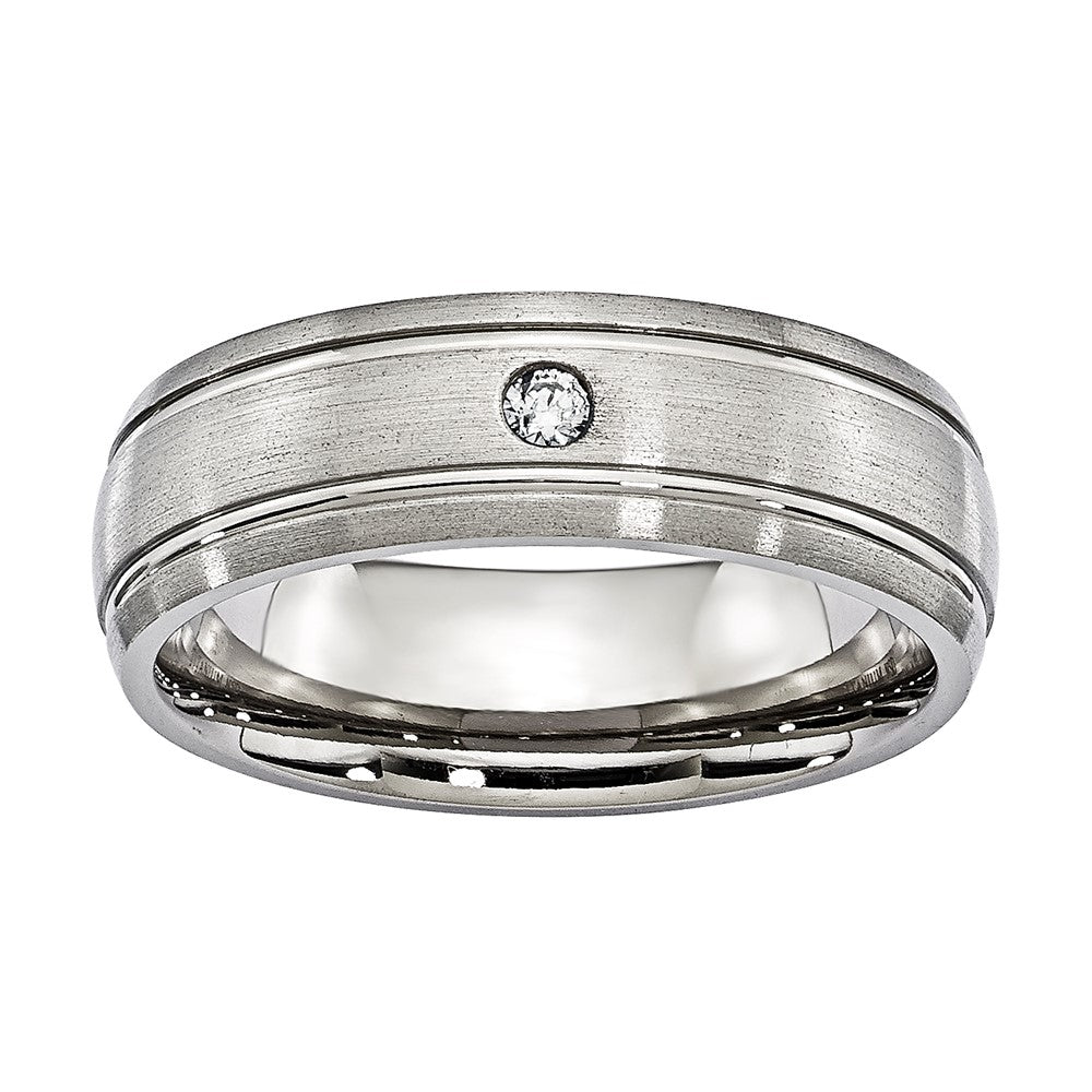 Titanium 7mm .05 CTW Diamond Comfort-fit Band