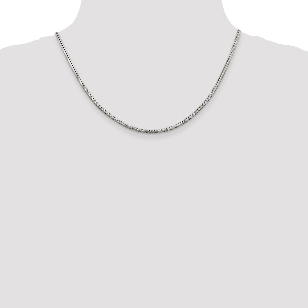 Sterling Silver 2.5mm Diamond-cut Round Franco Chain 18 Inches
