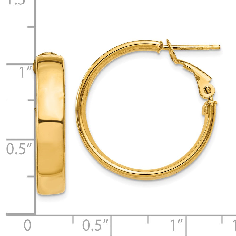 10k 5mm Omega Back Hoop Earrings