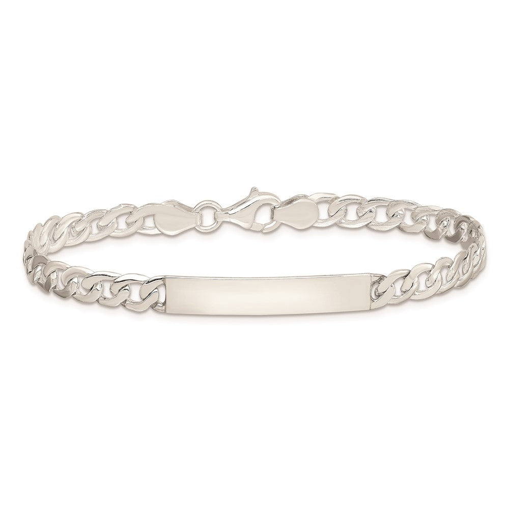 Sterling Silver Small ID Plate, Curb Link Bracelet 7.25 inches