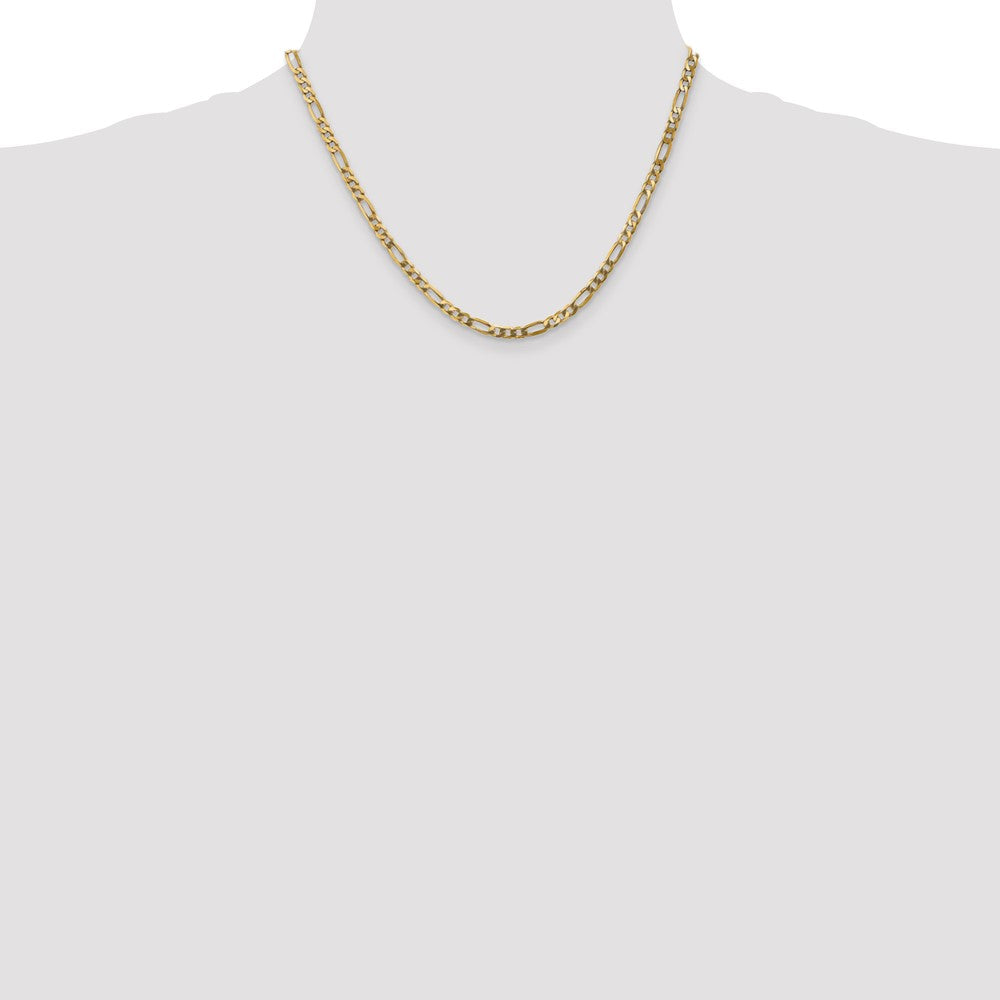 10K 4mm Flat Figaro Chain