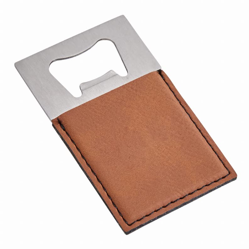 Caramel Leatherette Silver-tone Bottle Opener QGM21744