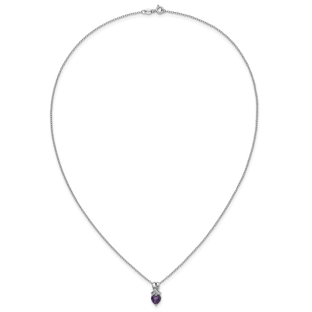 SS Amethyst & Diamond Pend Necklace