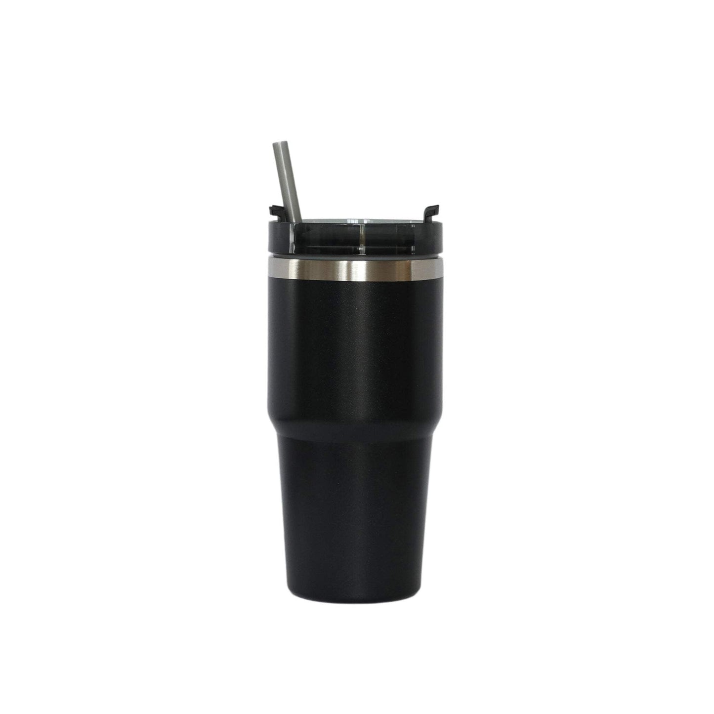 Travel Mug & Straw, 20 Oz SS Black