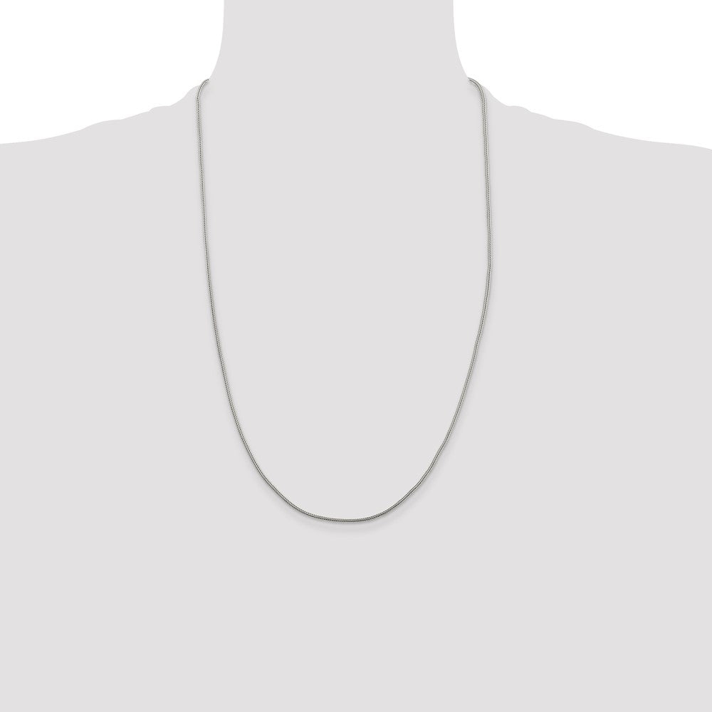 Sterling Silver 1.25mm Diamond-cut Round Franco Chain 26 Inches