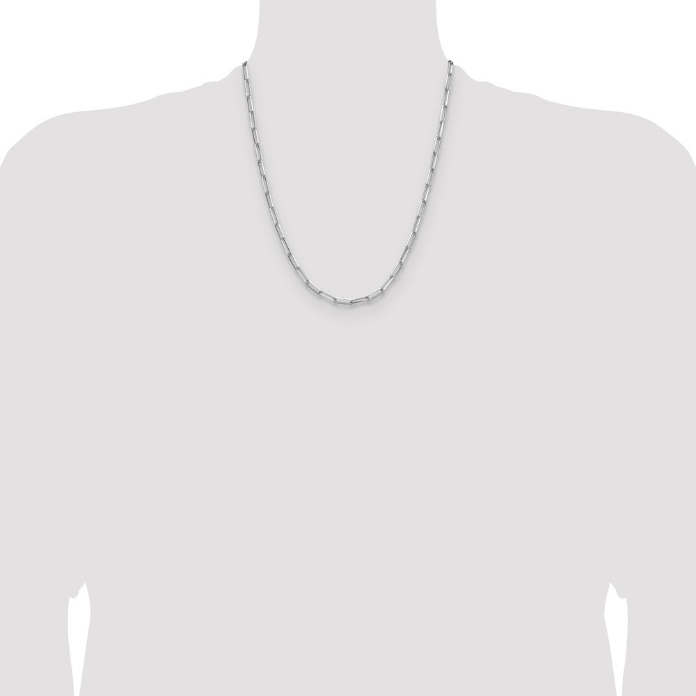 Sterling Silver Rhodium-plated 3.5mm D/C Paperclip Chain