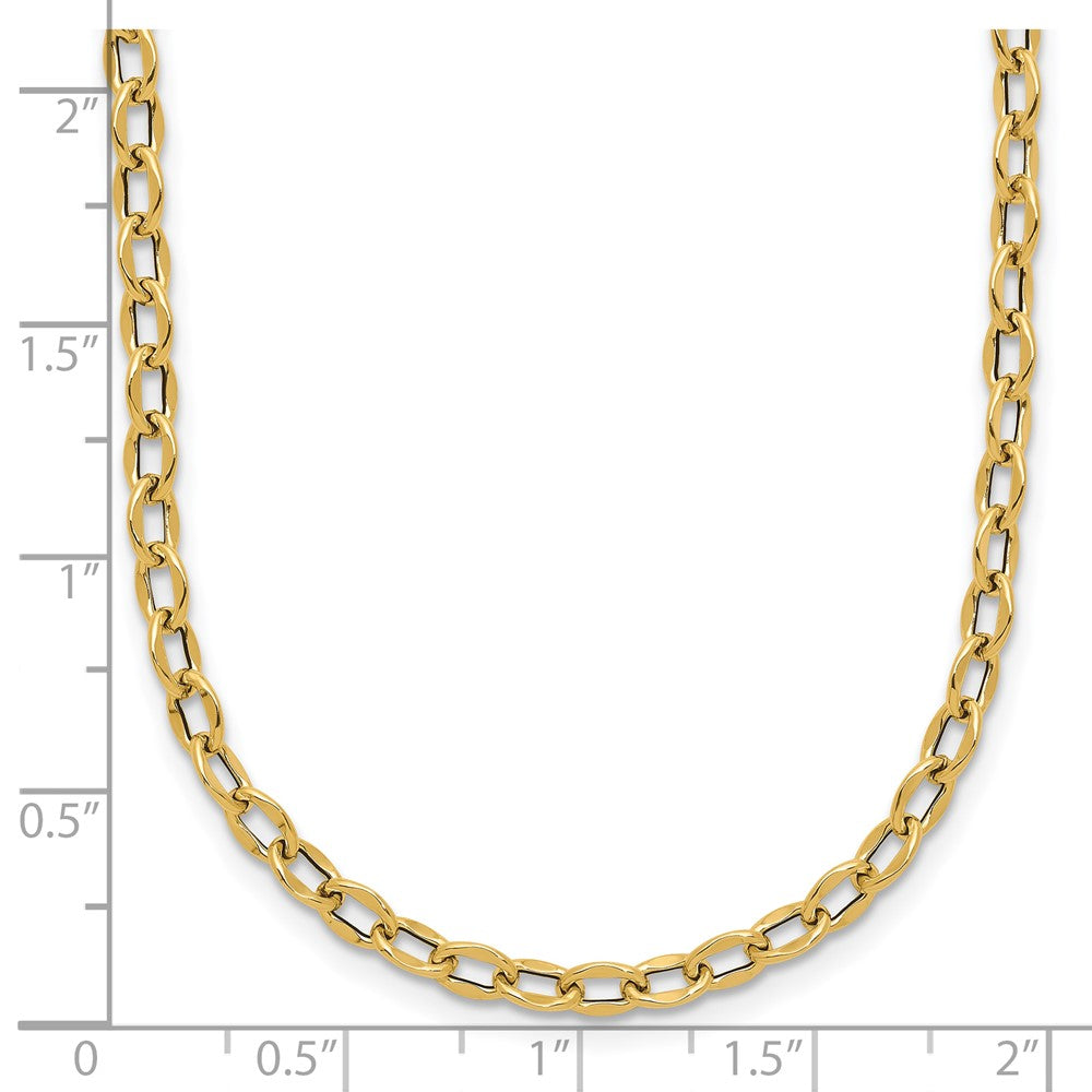 14K Polished Fancy Flat Cable Link Necklace