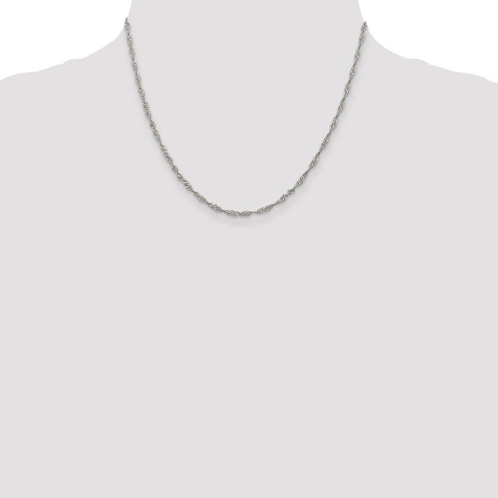 Sterling Silver 2.25mm Singapore Chain 18 Inches