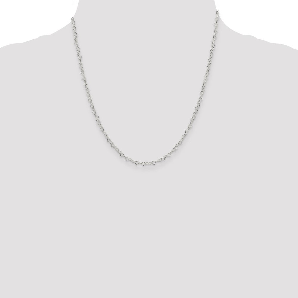 Sterling Silver 3.5mm Fancy Heart Link Chain 20 Inches